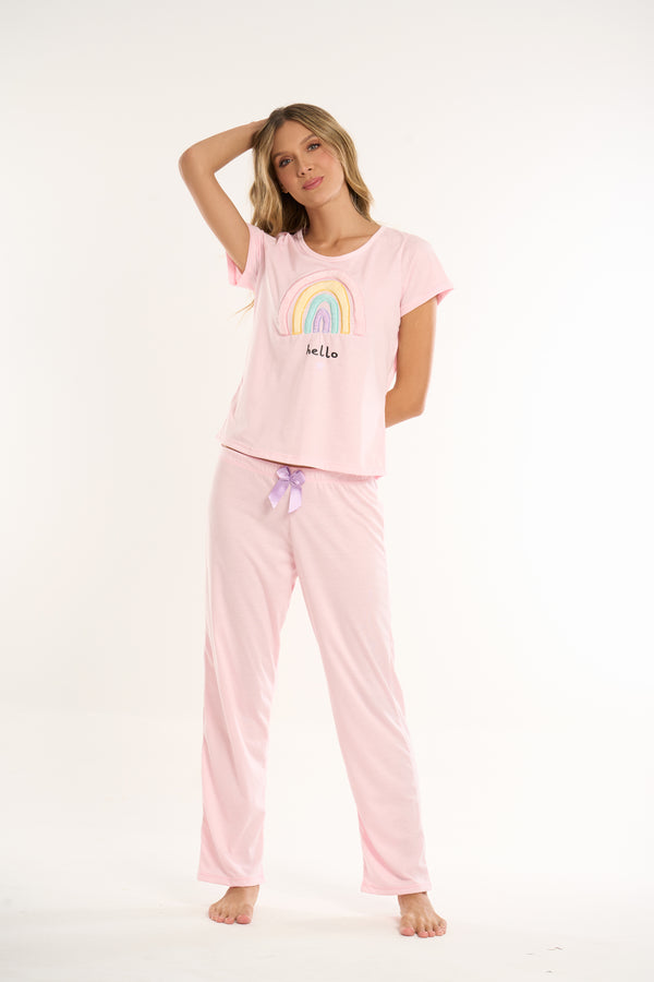 Conjunto california vibes rosa rainbow