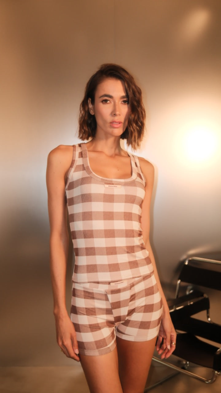 Set short Madrid Autumn Plaid