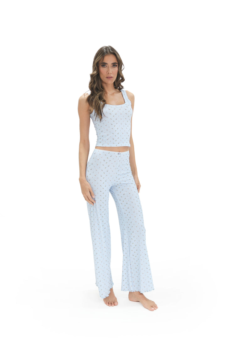 Imagen del producto: Conjunto pantalón azul blusa rib