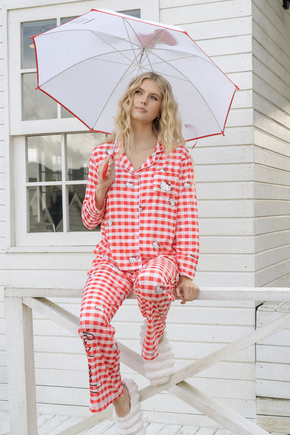 Set pantalón Amsterdam rojo con blanco
