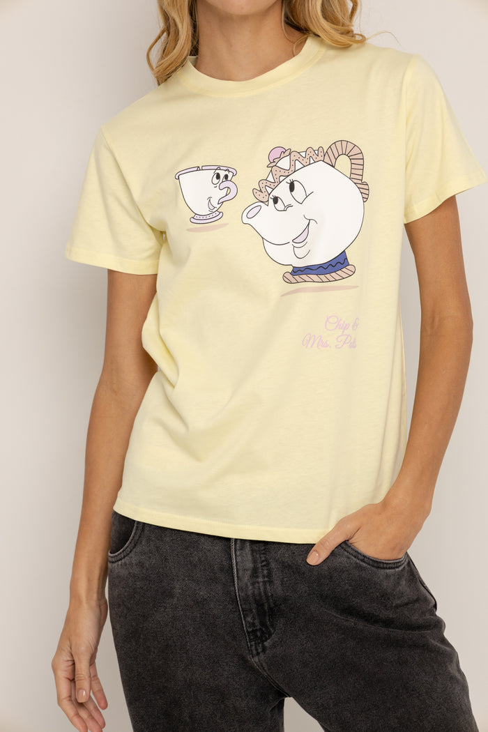 T-Shirt Amarilla Chip y Sra Pots