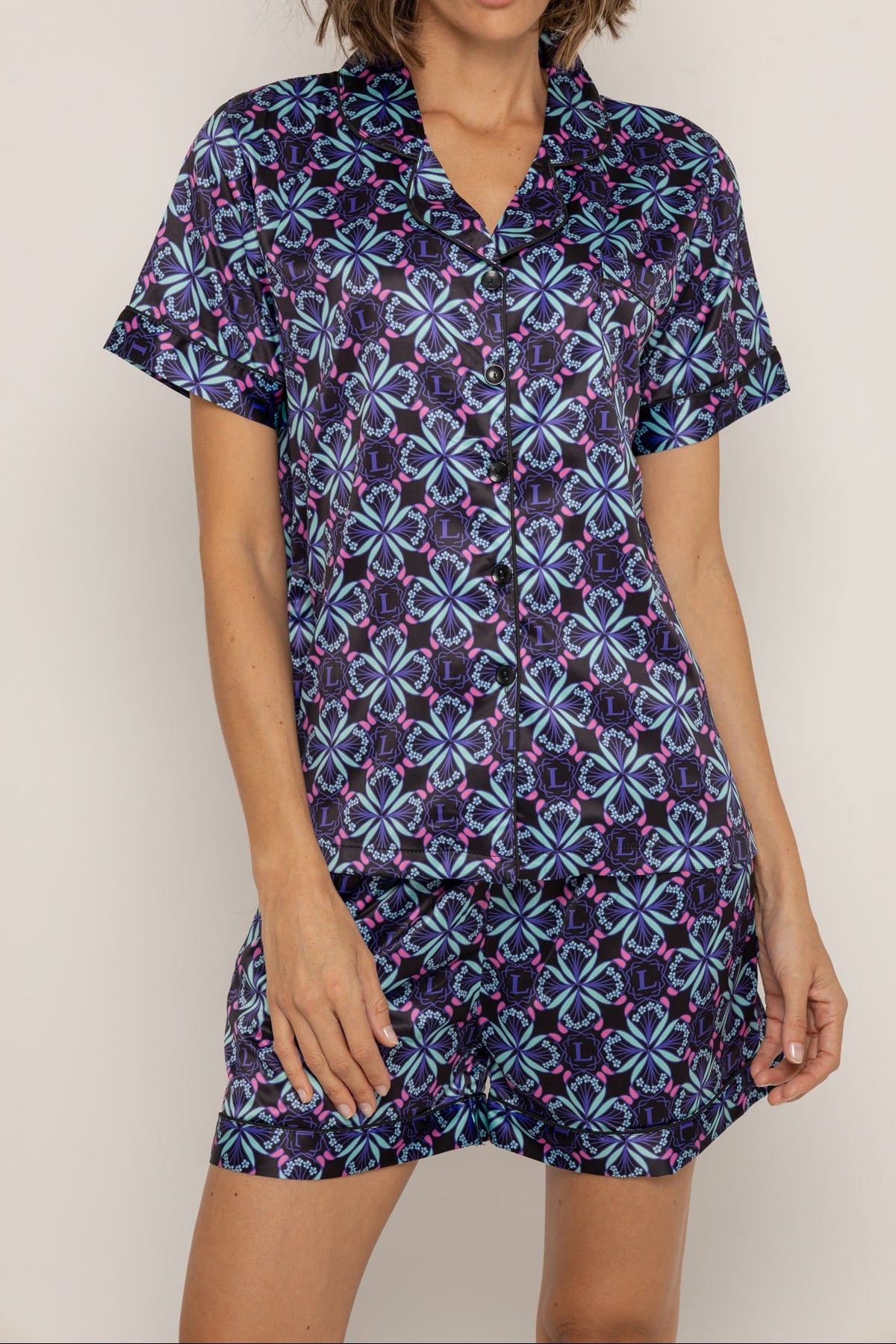 Conjunto short bohemio azul