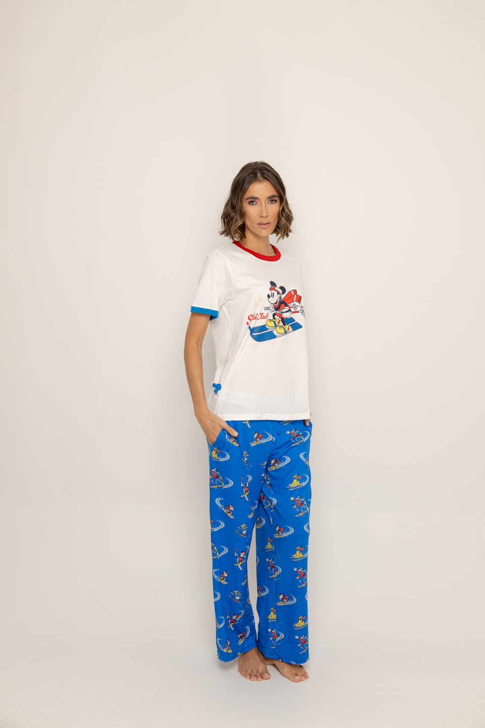 Conjunto Pantalón Elástico Azúl Mickey