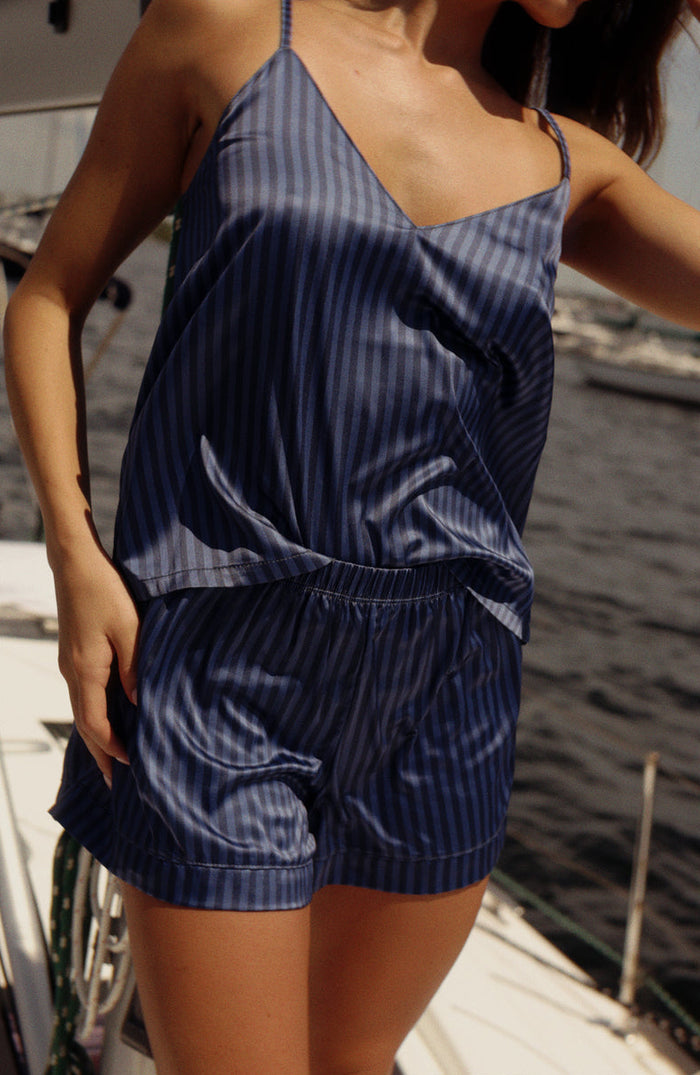 Set Short Monaco Stripes Marine