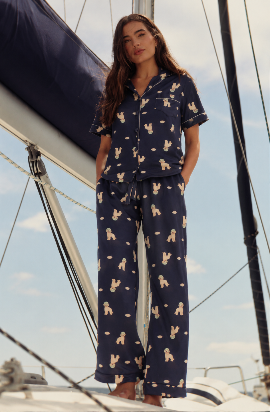 Set Pantalon New York Dachshund Navy