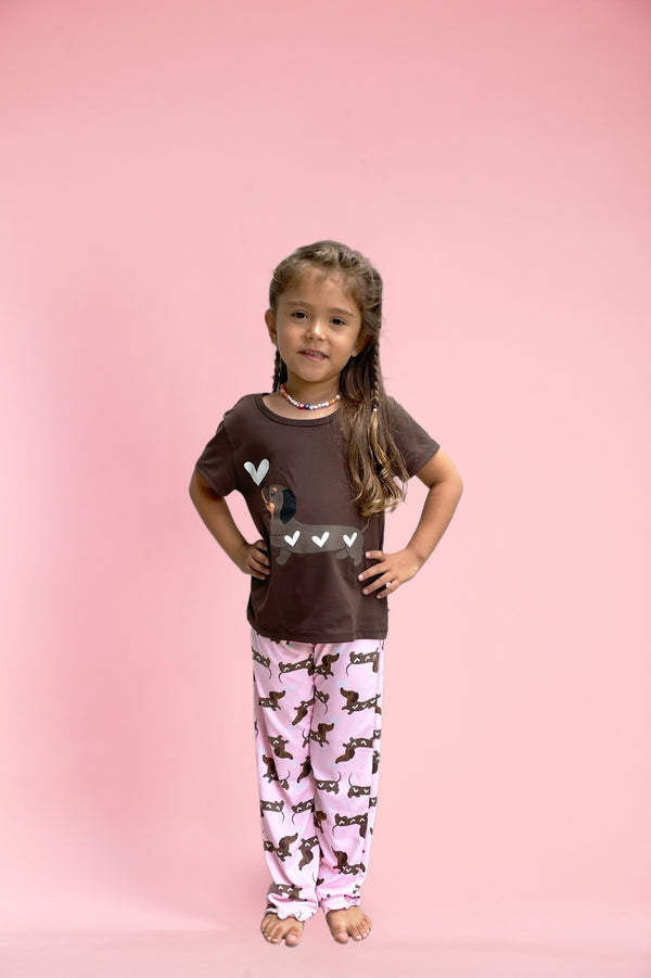 Dolce kids rosada teckel camiseta cafe