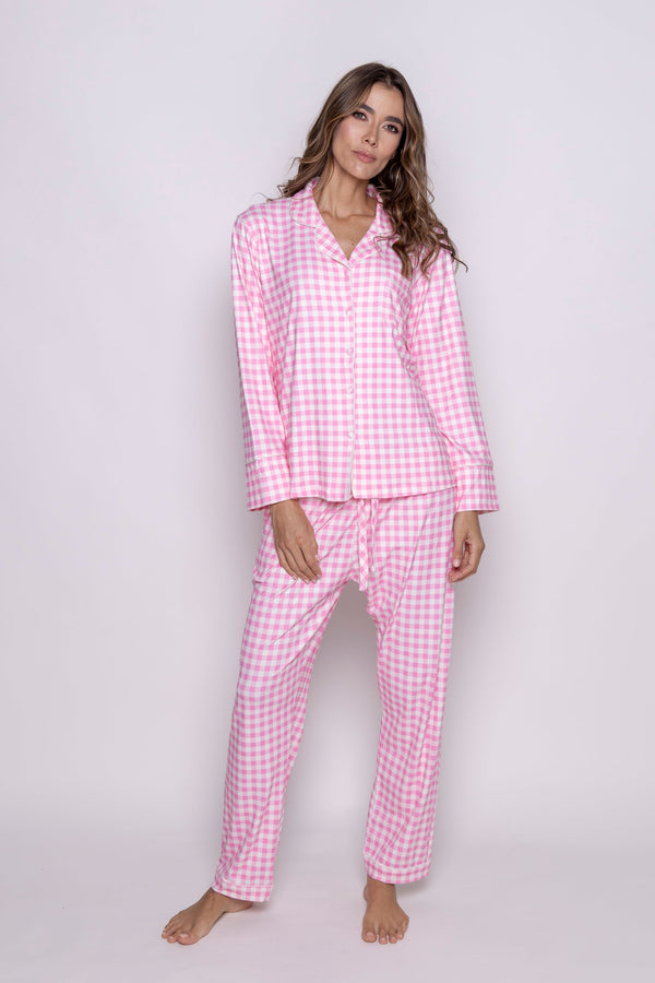 Conjunto pantalón rosa cuadros