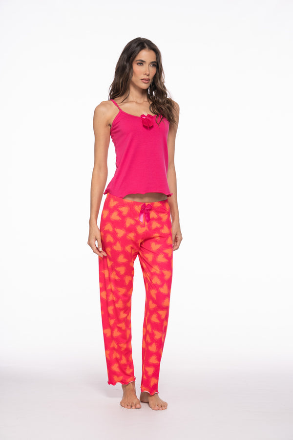 Conjunto pantalón corazones neón