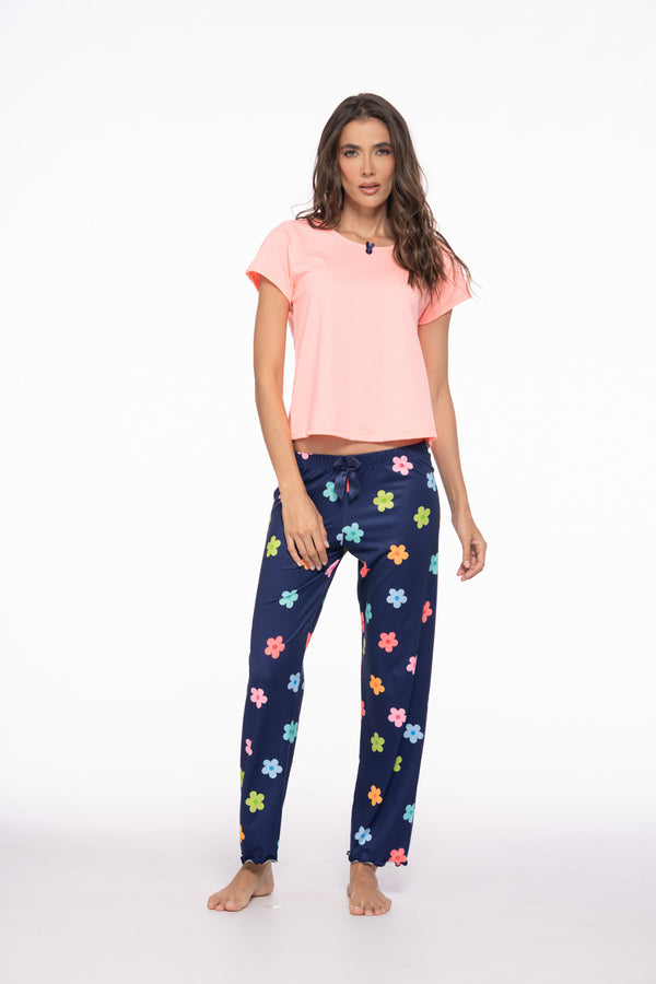 Conjunto pantalón y camiseta flores