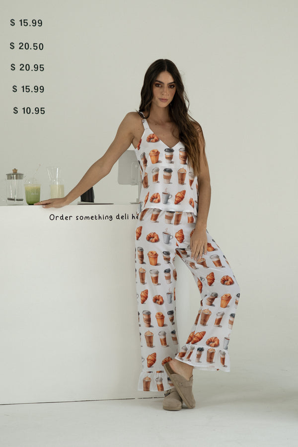 Conjunto pantalón satín Dolce Latte