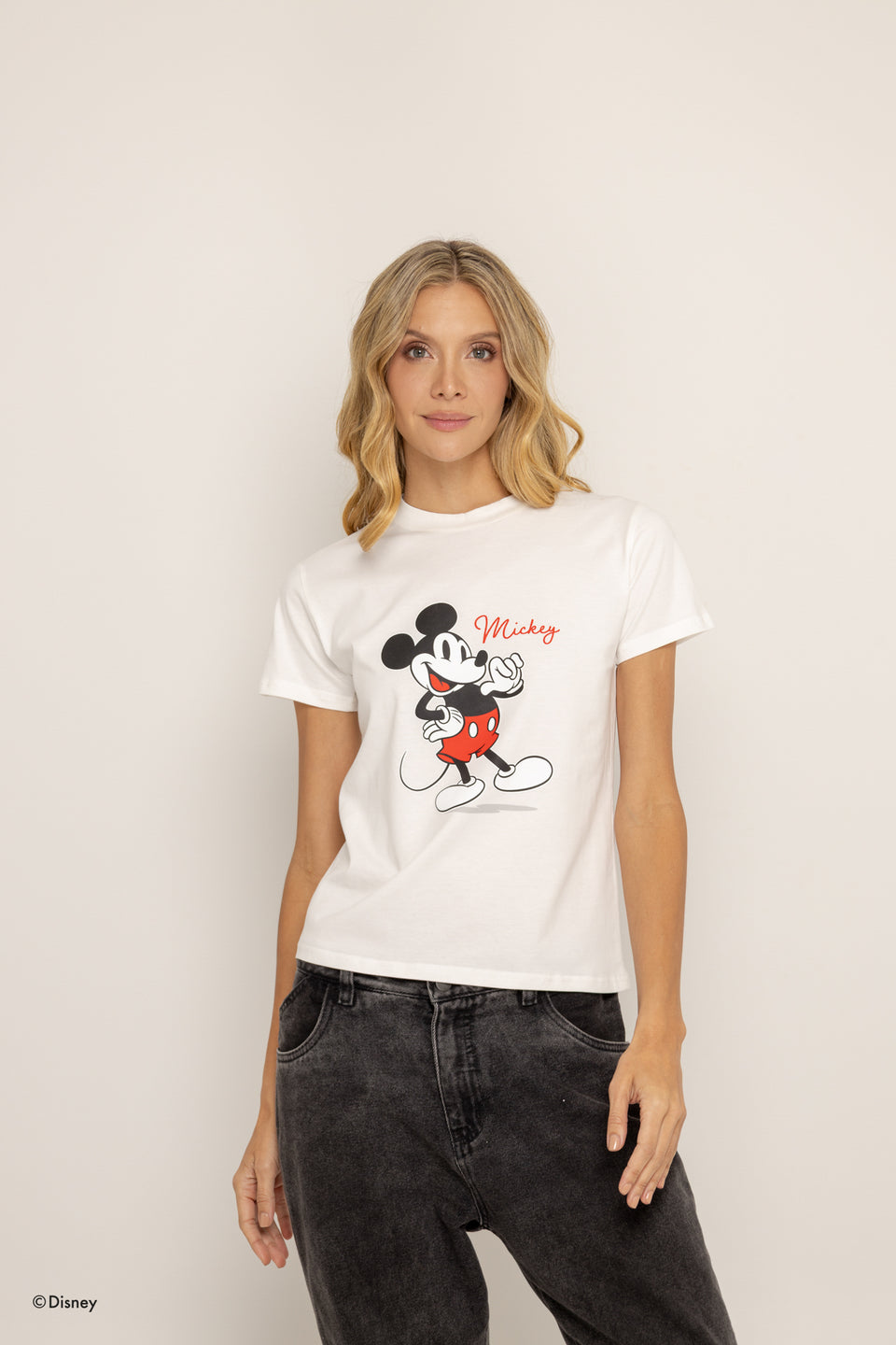 T-Shirt Blanca Mickey Mouse Firma