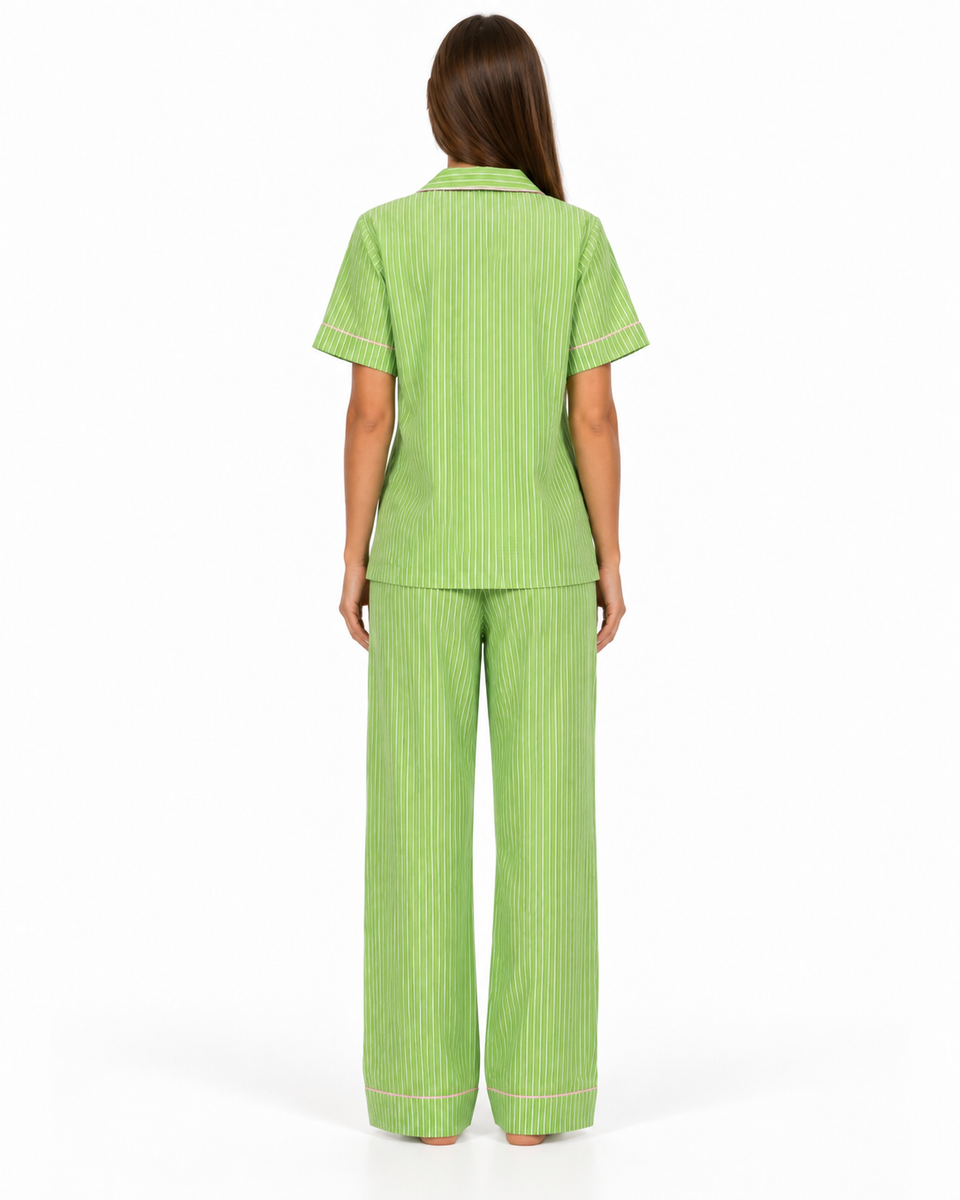 Set Pantalon Belice Pistachio Stripes - vista posterior