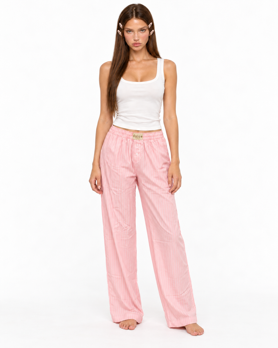 Set Pantalón Capri Rosa Malva - vista frontal