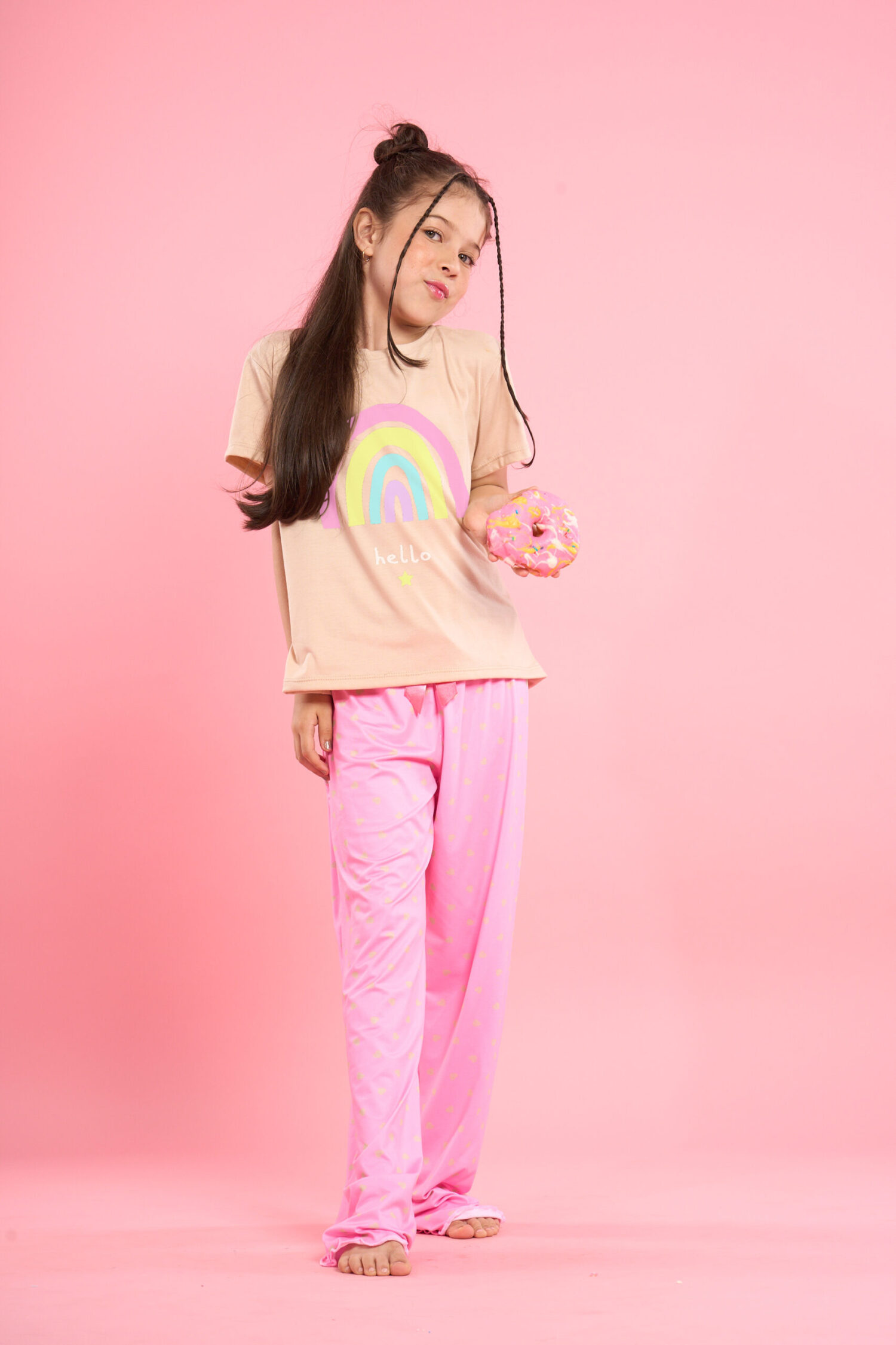 Imagen del producto: Dolce Kids rosa puntos camiseta nude arcoiris